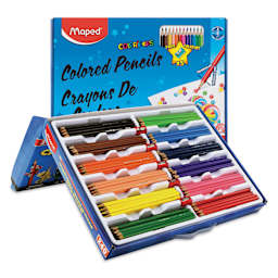 Maped Color'Peps Colored Pencils - Class Pack of 240, pencils shown organized in a tray inside box
