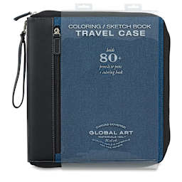 Speedball Sketchbook Travel Case - Denim, Large, front of the packaging sleeve