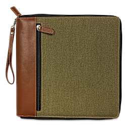 Speedball Sketchbook Travel Case - Olive Brown, Medium, front of the case