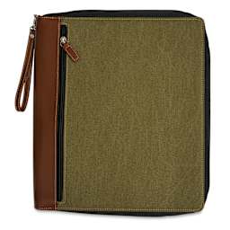 Speedball Sketchbook Travel Case - Olive Brown, Large, front of the case