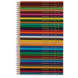 Pentel Arts Watercolor Colored Pencils - Components of package of 36 shown horizontally
