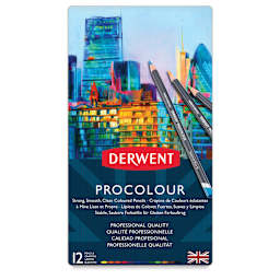 Derwent ProColour Colored Pencils - Set of 12 (front of tin)