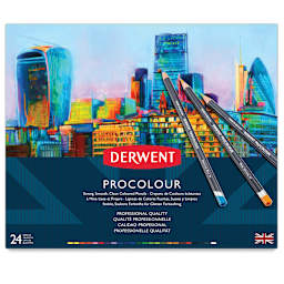 Derwent ProColour Colored Pencils - Set of 24 (front of tin)