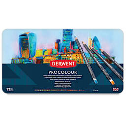 Derwent ProColour Colored Pencils - Set of 72 (front of tin)