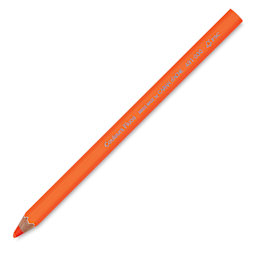 Caran d'Ache Colorblock Maxi Fluo Colored Pencils - Angled view of Fluorescent Orange pencil
