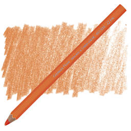 Caran d'Ache Colorblock Maxi Fluo Colored Pencil - Fluorescent Orange pencil and swatch