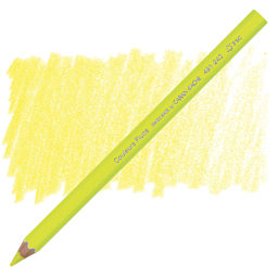 Caran d'Ache Colorblock Maxi Fluo Colored Pencil - Fluorescent Yellow pencil and swatch