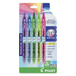 Pilot Begreen Bottle 2 Pen Rollerball Gel Pens - Assorted, Set of 5,front of the packaging