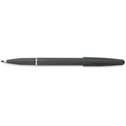 Pentel Arts Sign Pens - Single black Fiber Tip pen shown horizontally and uncapped
