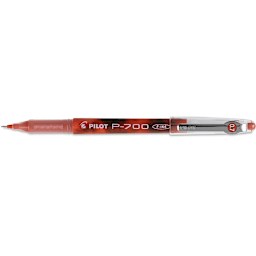 Pilot P-500/P-700 Gel Rollers - Red pen shown horizontally and uncapped

