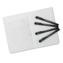 Graphik Line Maker Inked Up Fineliner Illustration Set Four Line Makers (.05, .1, .3 and .5)  - Peggable