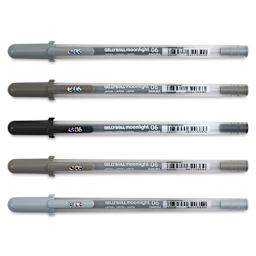 Sakura Gelly Roll Moonlight Pens - Neutral Colors, Set of 5, Fine Point