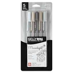Sakura Gelly Roll Moonlight Pens - Neutral Colors, Set of 5, Fine Point front of packaging
