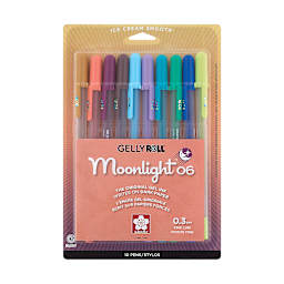 Sakura Gelly Roll Moonlight Pens - Pastel and Dark Colors, Set of 10, Fine Point