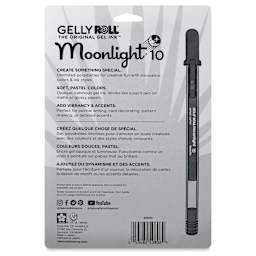 Sakura Gelly Roll Moonlight Pens - Pastel, Set of 10, Bold, back of the packaging