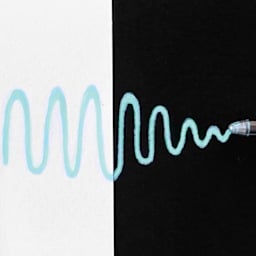 Sakura Gelly Roll Moonlight Pen - Pastel Green, ink on White and Black background