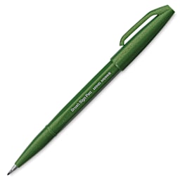 Pentel Arts Brush Tip Sign Pen - Olive Green
