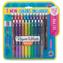 Paper Mate Inkjoy Retractable Gel Pens - Fashion Colors, Set of 22, front of the packaging