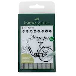 Faber-Castell Ecco Pigment Pens Set - Front of package of 8 pc set