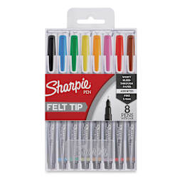Sharpie Felt Tip Pens - Set of 8, front of the packaging