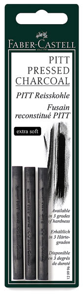 Faber-Castell Pitt Compressed Charcoal Sticks - Front of Extra Soft package