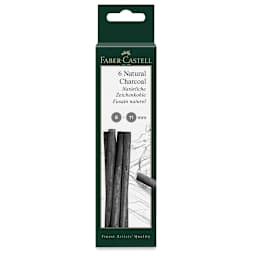 Faber-Castell Pitt Natural Willow Charcoal - Front of package of Set of 6, 6-11 mm