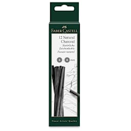 Faber-Castell Pitt Natural Willow Charcoal - Front of package of Set of 12, 5-8 mm 