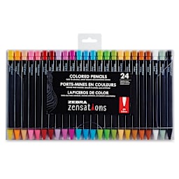 Zebra Zensations Colored Pencils - Front of package showing 24 pencils
