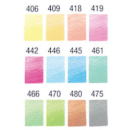 Faber Castell Goldfaber Aqua Watercolor Pencils - Set of 12, Pastel Colors swatches