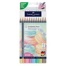 Faber Castell Goldfaber Aqua Watercolor Pencils - Set of 12, Pastel Colors, front of packaging