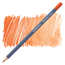 Faber Castell Goldfaber Aqua Watercolor Pencil - Dark Cadmium Orange 115 pencil and swatch