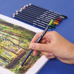 Faber-Castell Goldfaber Color Pencils - Set of 12, Landscape Colors, sketching a landscape