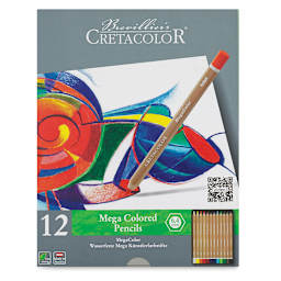 Cretacolor Mega Colored Pencil Sets - Top view of cover of 12 pc Set
