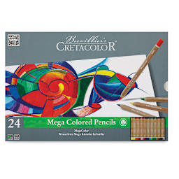 Cretacolor Mega Colored Pencil Sets - Top view of cover of 24 pc Set