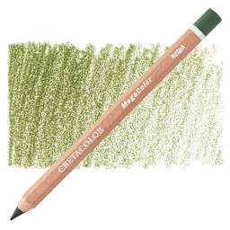 Cretacolor Mega Colored Pencil - Olive Green Dark pencil and swatch