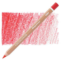 Cretacolor Mega Colored Pencil - Permanent Red Dark pencil and swatch