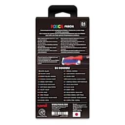 Posca Colored Pencils - Set of 24, Assorted Colors, back of packaging
