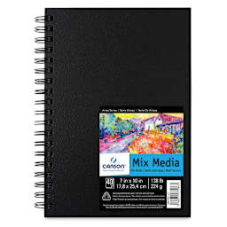 Canson Mix Media ArtBooks - Front view of Wirebound Portrait Style ArtBook