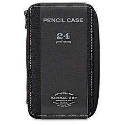 Speedball Canvas Pencil Case - Black, for 24 Pencils, front of the packaging sleeve