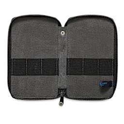 Speedball Canvas Pencil Case - Steel Blue, for 24 Pencils, opened