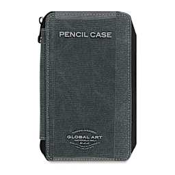 Speedball Canvas Pencil Case - Steel Blue, for 48 Pencils, front oft he packaging sleeve