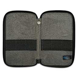 Speedball Canvas Pencil Case - Sage, for 24 Pencils, opened