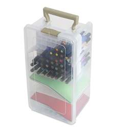 ArtBin Marker Storage Satchel - Top view of closed Satchel loaded with supplies, not included)