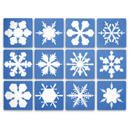 Roylco Jumbo Stencil Sets - 12 Super Snowflake stencils in a Variety of styles 