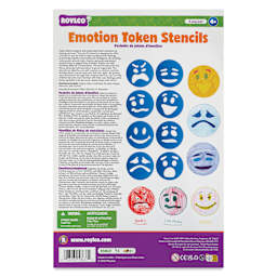 Roylco Jumbo Stencil Set - Emotion Tokens, Set of 8 - front of packaging