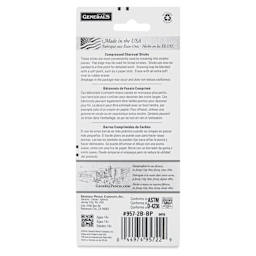 General's Compressed Charcoal - 2B, Pkg of 2, back of the packaging