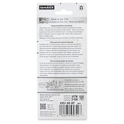 General's Compressed Charcoal - 4B, Pkg of 2, back of the packaging