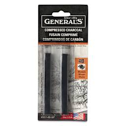 General's Compressed Charcoal - 4B, Pkg of 2, front of the packaging