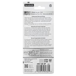 General's Compressed Charcoal - 6B, Pkg of 2, back of the packaging