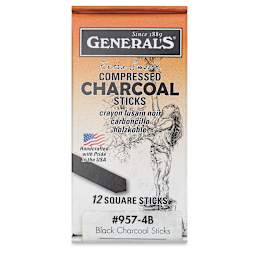 General's Compressed Charcoal - 4B, Pkg of 12